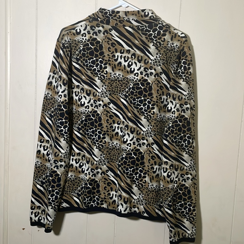 Kim Rogers Zibra And Leopard Print Lightweight Zip Up Jacket - Picture 5 of 5